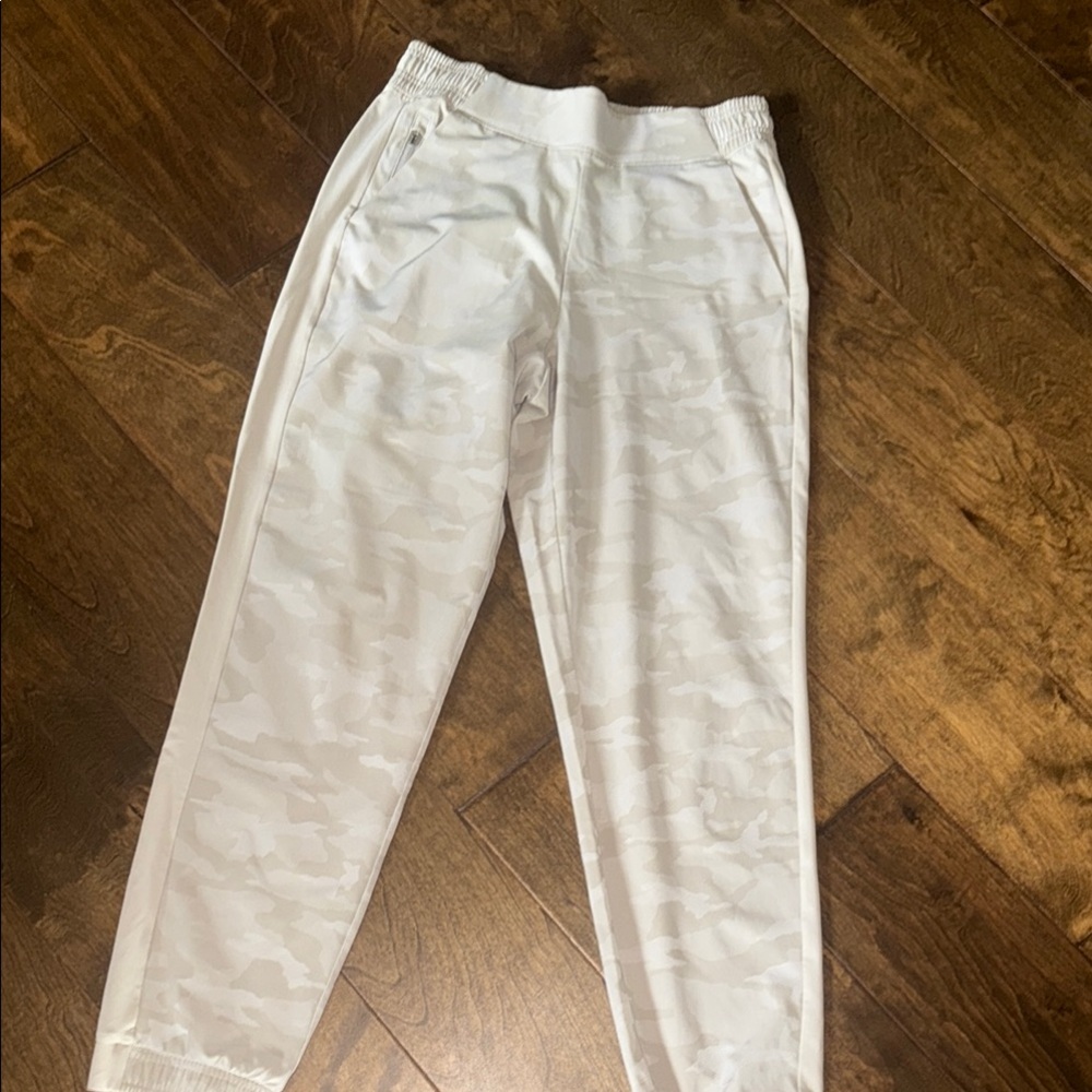 White Camouflage Joggers